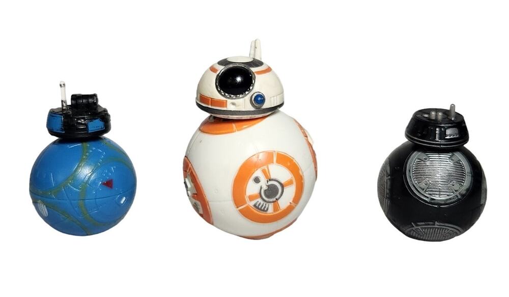 Star Wars Droids 2-BB2, BB-8, BB-9E Lot 2-2.5" Action Figures Loose Pre-owned